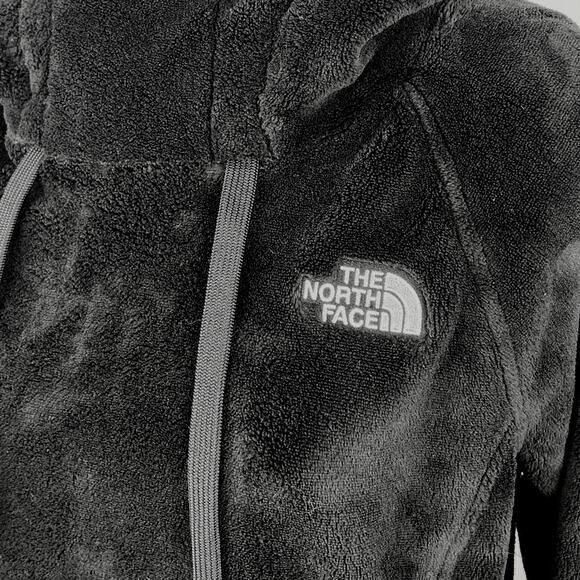 The North Face Black Fur Velour Velvet Sherpa Fleece Sweatshirt Sweater Jacket M - Picture 4 of 7